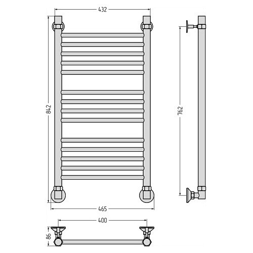 Водяной полотенцесушитель Стилье Аксиома-10 800х400 (Без покрытия) Водяной полотенцесушитель Стилье Аксиома-10 800х400 (Без покрытия)