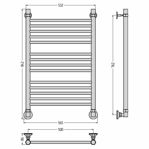 Водяной полотенцесушитель Стилье Аксиома-10 800х500 (Без покрытия) Водяной полотенцесушитель Стилье Аксиома-10 800х500 (Без покрытия)