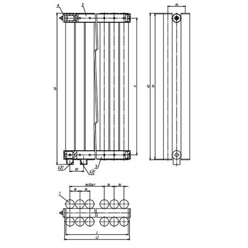 Стальной трубчатый радиатор отопления Empatiko Takt LR2-2032-200 Cream Grey Стальной трубчатый радиатор отопления Empatiko Takt LR2-2032-200 Cream Grey