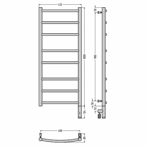 Электрический полотенцесушитель Сунержа Галант 3.0 1000х400 МЭМ правый (Без покрытия) Электрический полотенцесушитель Сунержа Галант 3.0 1000х400 МЭМ правый (Без покрытия)
