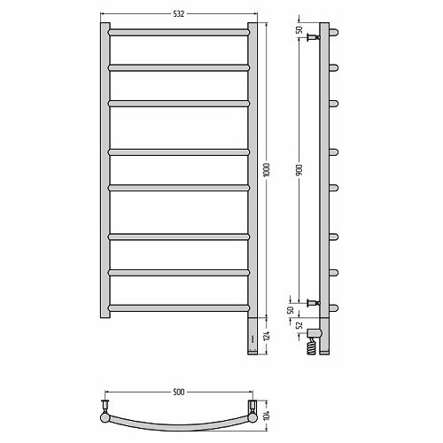 Электрический полотенцесушитель Сунержа Галант 3.0 1000х500 МЭМ правый (Без покрытия) Электрический полотенцесушитель Сунержа Галант 3.0 1000х500 МЭМ правый (Без покрытия)