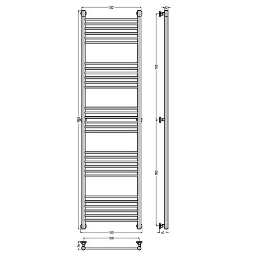Водяной полотенцесушитель Сунержа Богема+ прямая 1900х500 (Без покрытия) Водяной полотенцесушитель Сунержа Богема+ прямая 1900х500 (Без покрытия)