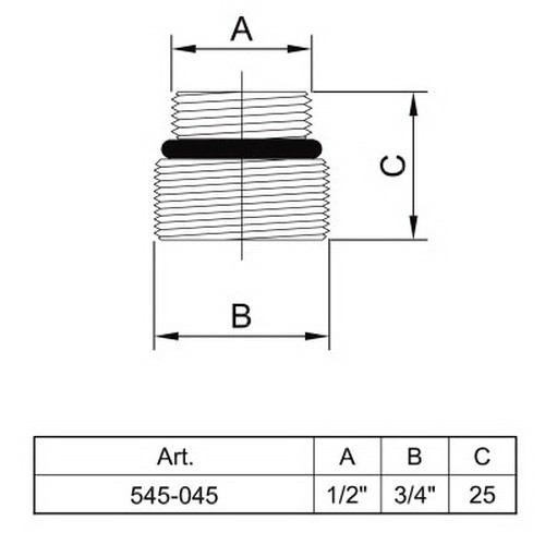 Вставка к узлам нижнего подключения 1/2" х 3/4" Вставка к узлам нижнего подключения 1/2" х 3/4"