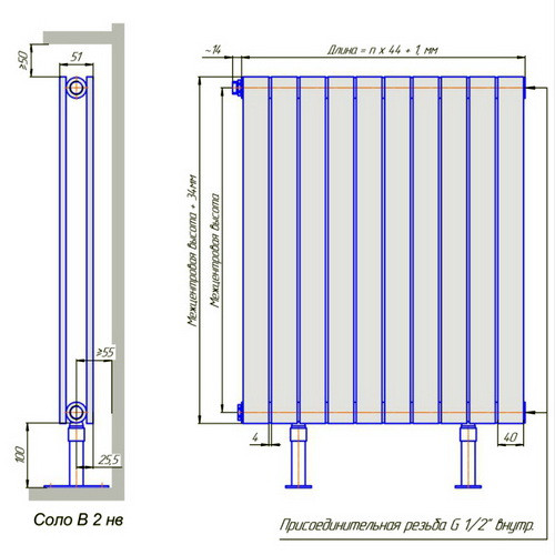 Стальной трубчатый радиатор отопления КЗТО Соло В 2-750-6 Стальной трубчатый радиатор отопления КЗТО Соло В 2-750-6