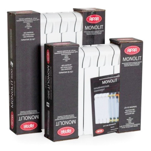 Биметаллический радиатор отопления Rifar Monolit 500 5 секций Биметаллический радиатор отопления Rifar Monolit 500 5 секций