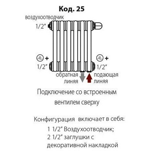 Стальной трубчатый радиатор отопления IRSAP TESI 30565 T25 18 секций Стальной трубчатый радиатор отопления IRSAP TESI 30565 T25 18 секций
