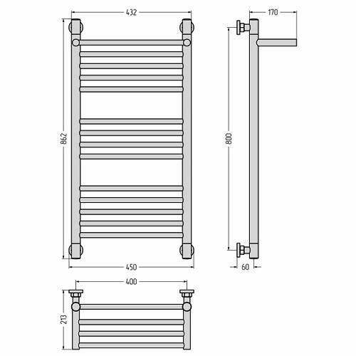Водяной полотенцесушитель Сунержа Богема+ с полкой 800х400 (Без покрытия) Водяной полотенцесушитель Сунержа Богема+ с полкой 800х400 (Без покрытия)
