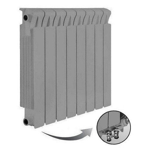 Биметаллический радиатор отопления Rifar Monolit Ventil 500 12 секций Титан