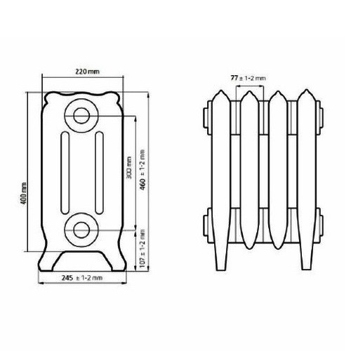 Чугунный радиатор отопления РАДIМАКС BRISTOL 300 (1 секция) Чугунный радиатор отопления РАДIМАКС BRISTOL 300 (1 секция)