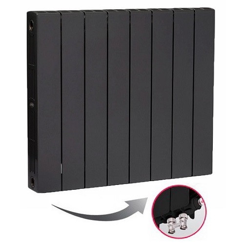 Биметаллический радиатор отопления Rifar SUPReMO Ventil 500 6 секций Антрацит