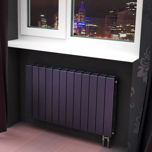 Биметаллический радиатор отопления Rifar SUPReMO Ventil 500 6 секций Антрацит