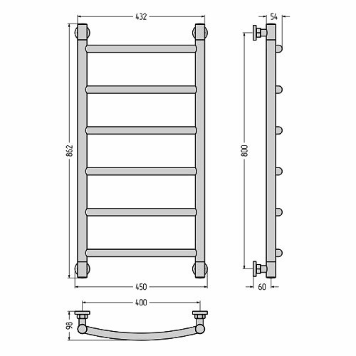 Водяной полотенцесушитель Сунержа Галант+ 800х400 (Без покрытия) Водяной полотенцесушитель Сунержа Галант+ 800х400 (Без покрытия)
