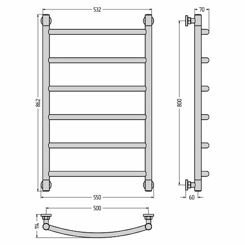 Водяной полотенцесушитель Сунержа Галант+ 800х500 (Без покрытия) Водяной полотенцесушитель Сунержа Галант+ 800х500 (Без покрытия)