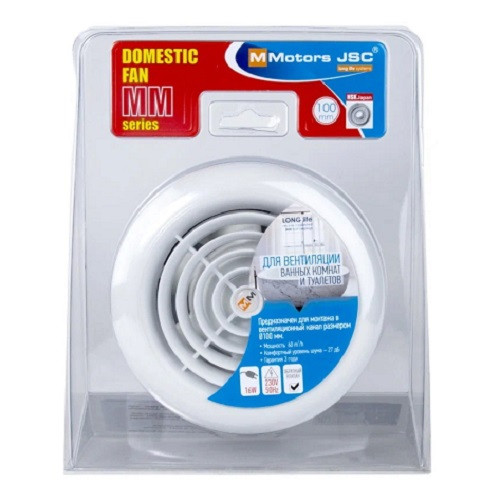 Бытовой вентилятор MMotors JSC MM 100/60, сверхтонкий, круглый, белый  Бытовой вентилятор MMotors JSC MM 100/60, сверхтонкий, круглый, белый