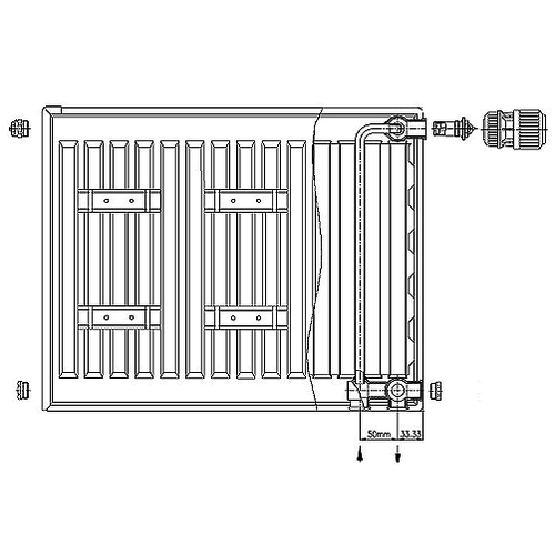 Стальной панельный радиатор отопления Axis Ventil 22 300х600 Стальной панельный радиатор отопления Axis Ventil 22 300х600