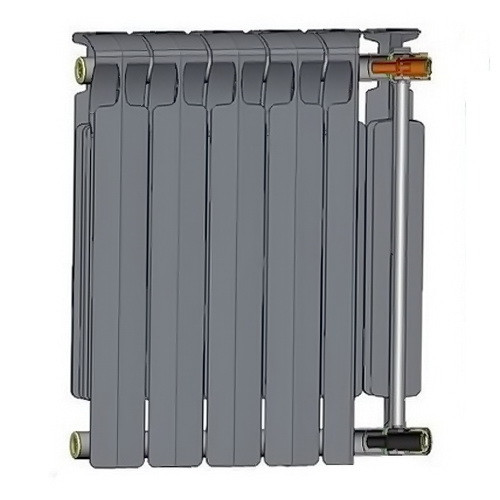 Биметаллический радиатор отопления Rifar Monolit 500 6 секций Бордо