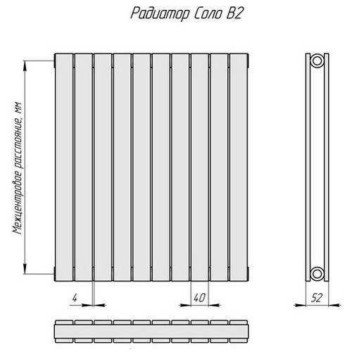 Стальной трубчатый радиатор отопления КЗТО Соло В 2-300-35 Стальной трубчатый радиатор отопления КЗТО Соло В 2-300-35