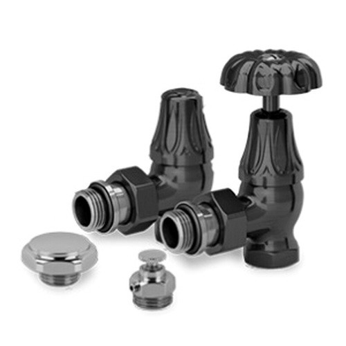 Комплект SR Rubinetterie серия Old Style 1/2" угловой, черный Комплект SR Rubinetterie серия Old Style 1/2" угловой, черный