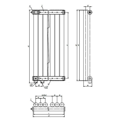 Стальной трубчатый радиатор отопления Empatiko Takt L1-1432-200 Cream Grey Стальной трубчатый радиатор отопления Empatiko Takt L1-1432-200 Cream Grey