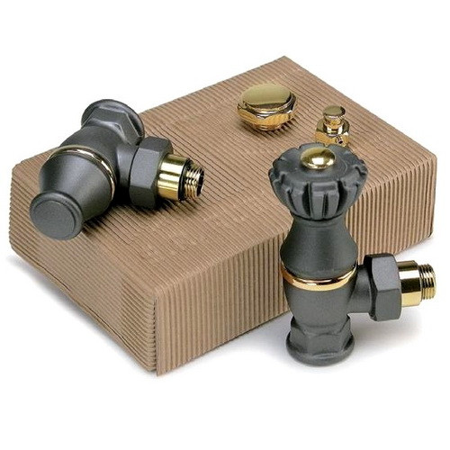 Комплект SR Rubinetterie серия Liberty 1/2" x 3/4" угловой, антрацит Комплект SR Rubinetterie серия Liberty 1/2" x 3/4" угловой, антрацит