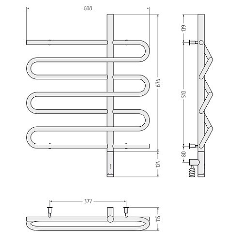 Электрический полотенцесушитель Сунержа Эпатаж 3.0 800х600 МЭМ правый (Без покрытия)
