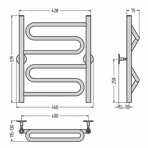 Водяной полотенцесушитель Стилье Универсал-51 600х400 (2) Z 21 (Без покрытия) Водяной полотенцесушитель Стилье Универсал-51 600х400 (2) Z 21 (Без покрытия)