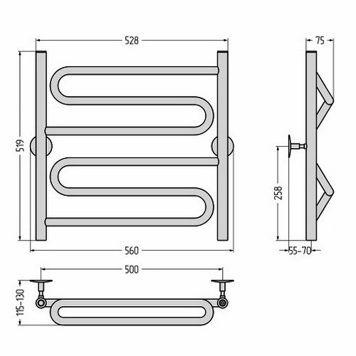 Водяной полотенцесушитель Стилье Универсал-51 600х500 (2) Z 21 (Без покрытия) Водяной полотенцесушитель Стилье Универсал-51 600х500 (2) Z 21 (Без покрытия)