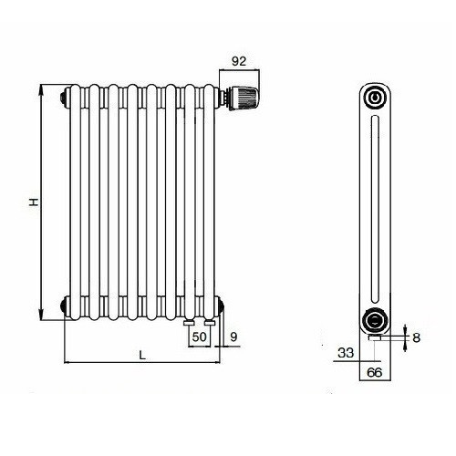 Стальной трубчатый радиатор отопления Rifar Tubog Ventil 2057 DV1 8 секций RAL 9016 Стальной трубчатый радиатор отопления Rifar Tubog Ventil 2057 DV1 8 секций RAL 9016