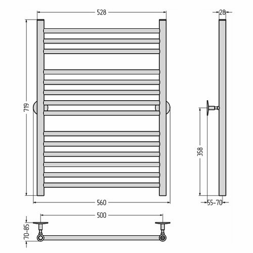 Водяной полотенцесушитель Стилье Универсал-53 800х500 (3+5+6) П 18 (Без покрытия) Водяной полотенцесушитель Стилье Универсал-53 800х500 (3+5+6) П 18 (Без покрытия)