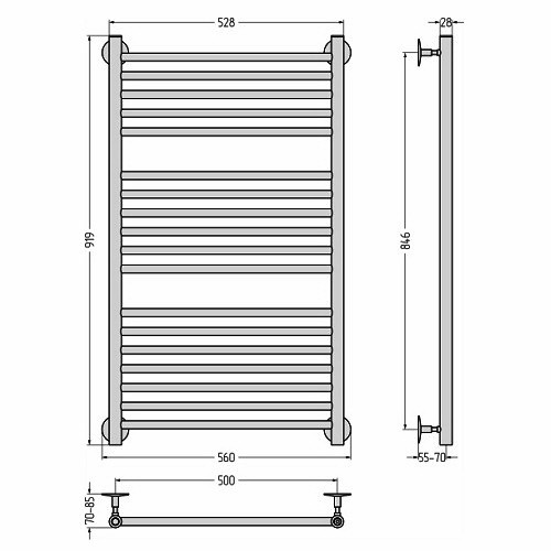 Водяной полотенцесушитель Стилье Универсал-53 1000х500 (5+6+7) П 18 (Без покрытия) Водяной полотенцесушитель Стилье Универсал-53 1000х500 (5+6+7) П 18 (Без покрытия)