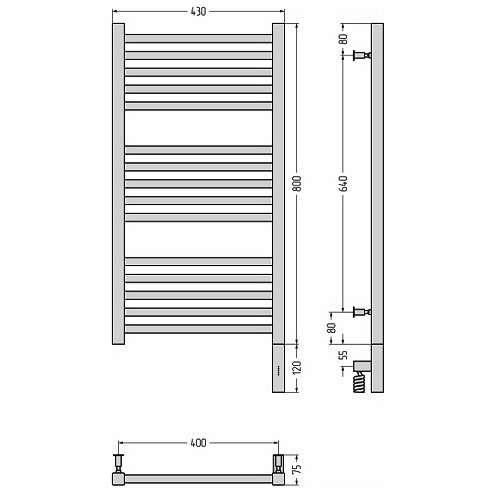 Электрический полотенцесушитель Сунержа Модус 3.0 800х400 МЭМ правый (Без покрытия) Электрический полотенцесушитель Сунержа Модус 3.0 800х400 МЭМ правый (Без покрытия)