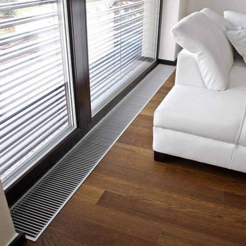 Конвектор внутрипольный VELAR KWHV 250-120-1500, с решеткой цвет - Серебро