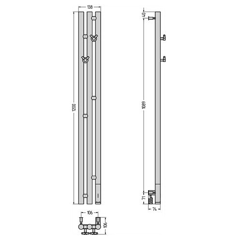 Электрический полотенцесушитель Сунержа Терция 3.0 1200х106 правый (Без покрытия) Электрический полотенцесушитель Сунержа Терция 3.0 1200х106 правый (Без покрытия)