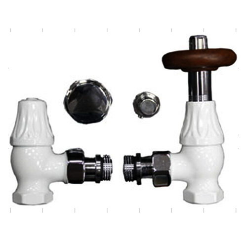 Комплект SR Rubinetterie серия Old Style 1/2" угловой, белый (термостатика) Комплект SR Rubinetterie серия Old Style 1/2" угловой, белый (термостатика)
