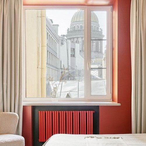 Стальной трубчатый радиатор отопления Empatiko Takt S2-1072-2000 Scarlet Red