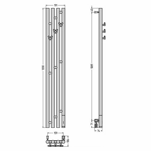 Электрический полотенцесушитель Сунержа Кантата 3.0 1200х159 правый (Без покрытия)