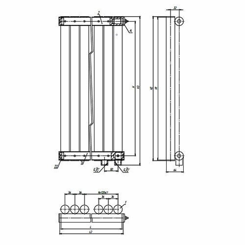 Стальной трубчатый радиатор отопления Empatiko Takt L1-1312-300 Scarlet Red