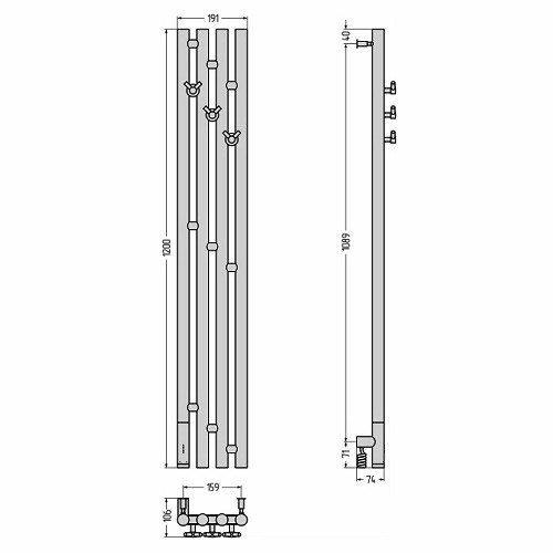 Электрический полотенцесушитель Сунержа Кантата 3.0 1200х159 левый (Без покрытия)