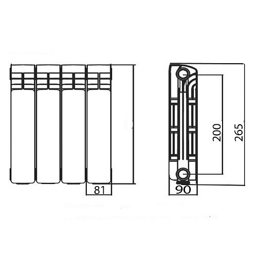 Алюминиевый радиатор отопления Rifar Alum 200 13 секций Алюминиевый радиатор отопления Rifar Alum 200 13 секций
