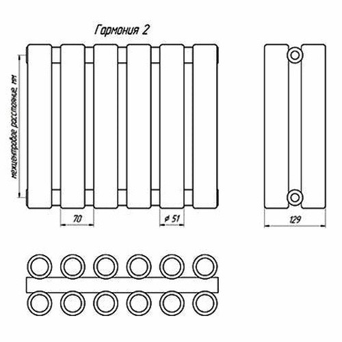 Стальной трубчатый радиатор отопления КЗТО Гармония 2-400-18