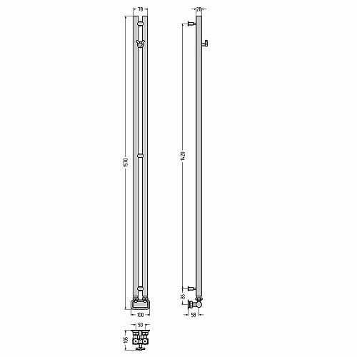 Водяной полотенцесушитель Сунержа Нюанс EU50+ 1545х50 (Без покрытия) Водяной полотенцесушитель Сунержа Нюанс EU50+ 1545х50 (Без покрытия)