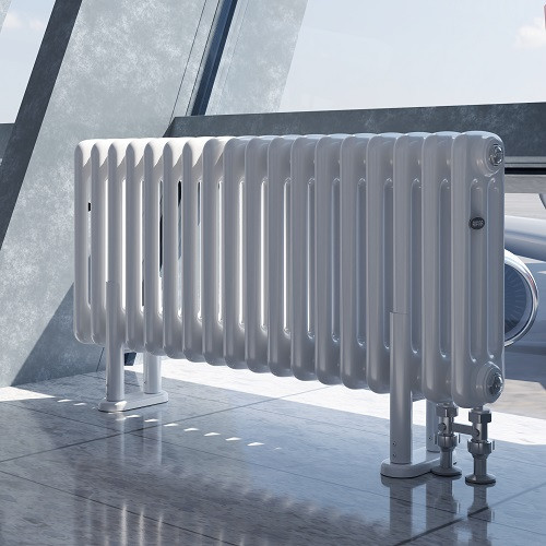 Кронштейн напольный RIFAR регулируемый для 3-x трубчатых радиаторов, цвет - белый