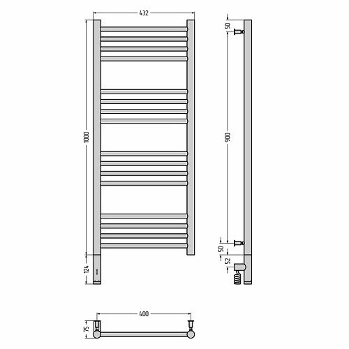 Электрический полотенцесушитель Сунержа Богема 3.0 прямая 1000х400 МЭМ левый (Без покрытия) Электрический полотенцесушитель Сунержа Богема 3.0 прямая 1000х400 МЭМ левый (Без покрытия)