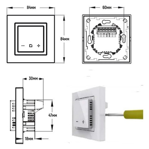 Терморегулятор электронный сенсорный Ergert ETR-340W с Wi-Fi Белый Терморегулятор электронный сенсорный Ergert ETR-340W с Wi-Fi Белый