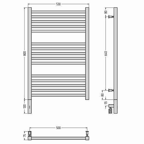 Электрический полотенцесушитель Сунержа Модус 3.0 800х500 МЭМ левый (Без покрытия) Электрический полотенцесушитель Сунержа Модус 3.0 800х500 МЭМ левый (Без покрытия)