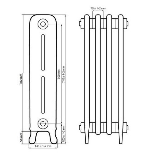 Чугунный радиатор отопления РАДIМАКС LEEDS (1 секция) Чугунный радиатор отопления РАДIМАКС LEEDS (1 секция)