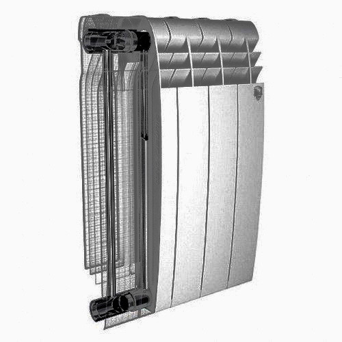 Биметаллический радиатор отопления Royal Thermo Biliner 500 Silver Satin 4 секции  Биметаллический радиатор отопления Royal Thermo Biliner 500 Silver Satin 4 секции