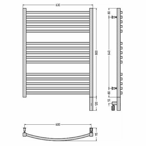 Электрический полотенцесушитель Сунержа Аркус 3.0 800х600 МЭМ правый (Без покрытия) Электрический полотенцесушитель Сунержа Аркус 3.0 800х600 МЭМ правый (Без покрытия)