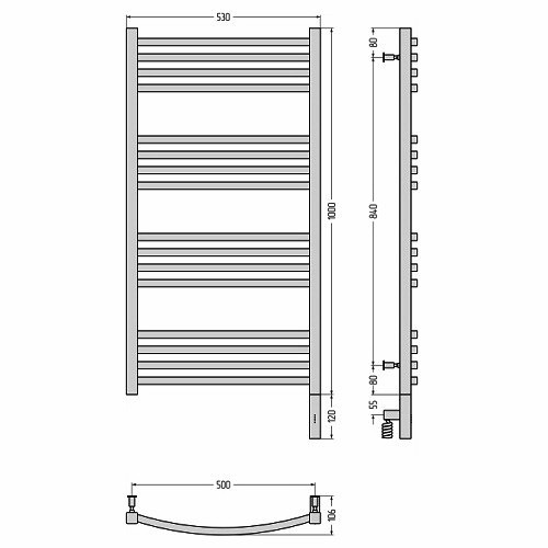Электрический полотенцесушитель Сунержа Аркус 3.0 1000х500 МЭМ правый (Без покрытия) Электрический полотенцесушитель Сунержа Аркус 3.0 1000х500 МЭМ правый (Без покрытия)