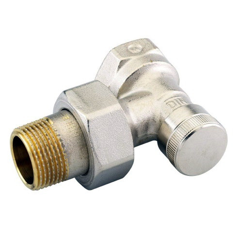 Клапан ручной запорный угловой никелированный Danfoss RLV ДУ-20 мм